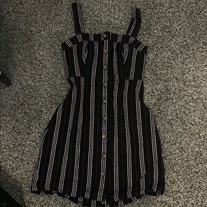 Hollister Black and Red Striped Mini Dress